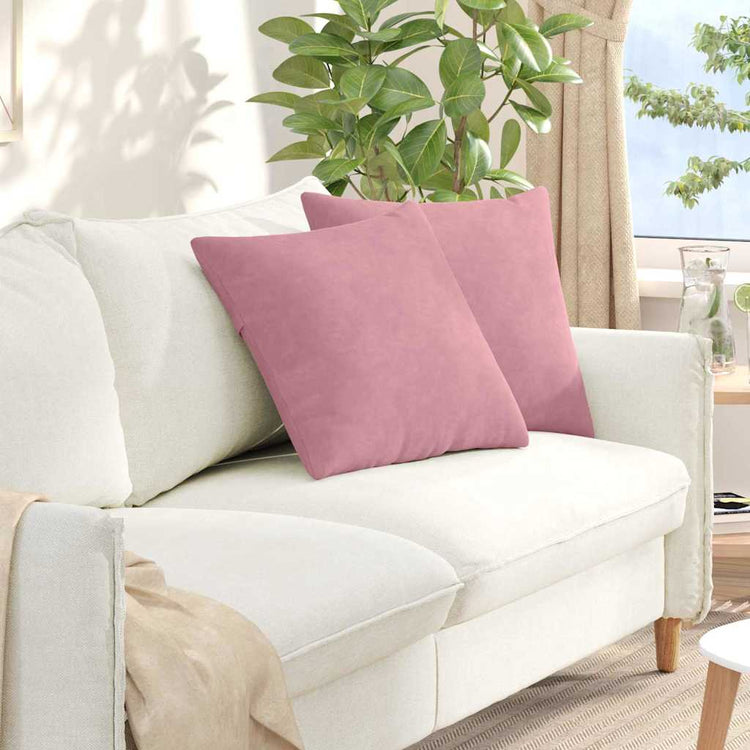 VidaXL coussins de canapé 2 pièces rose 50 x 50 cm tissu corde