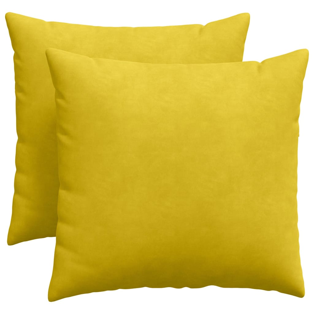 VidaXL coussins de canapé 2 pièces jaune 50 x 50 cm tissu corde