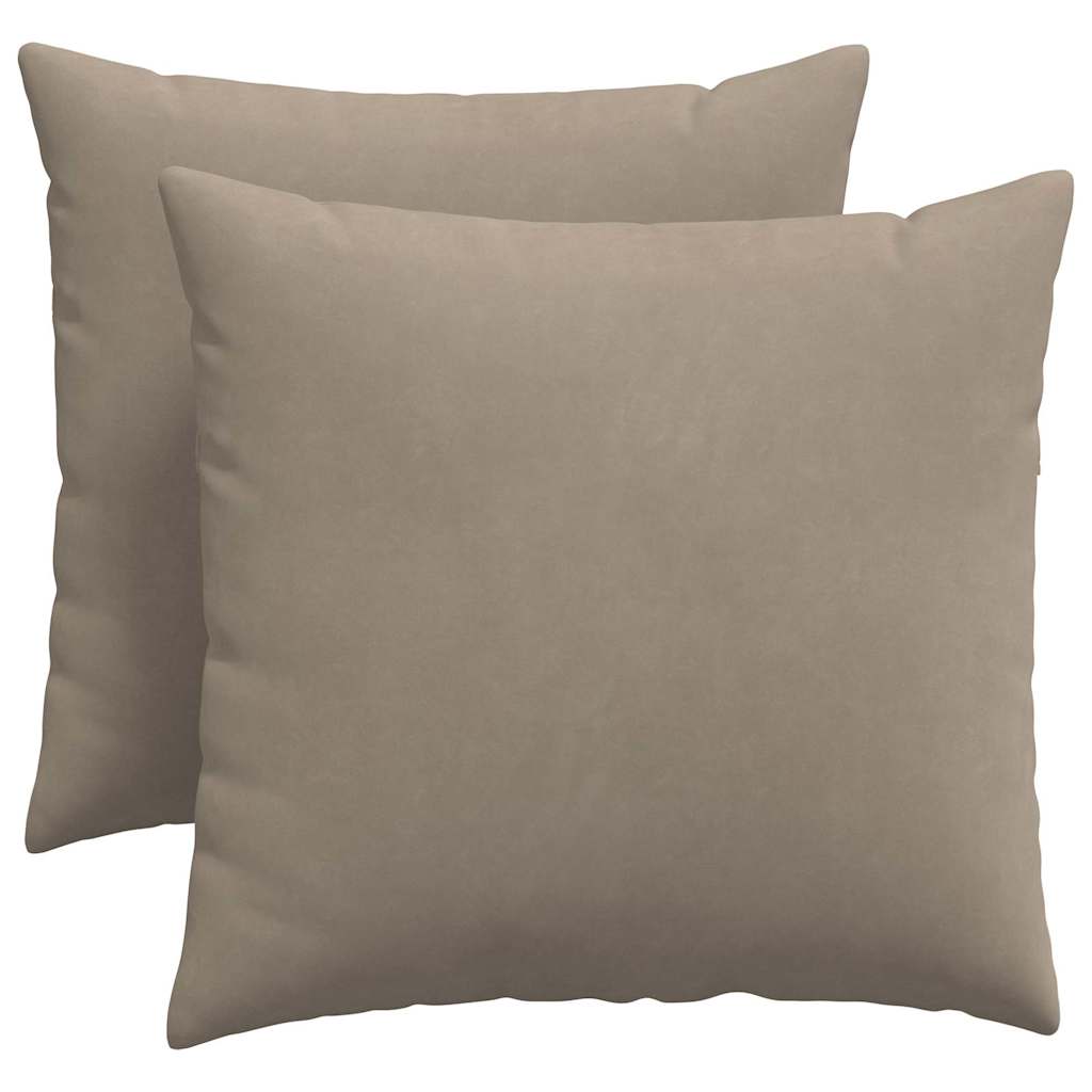 VidaXL coussins de canapé 2 pièces taupe 50 x 50 cm tissu
