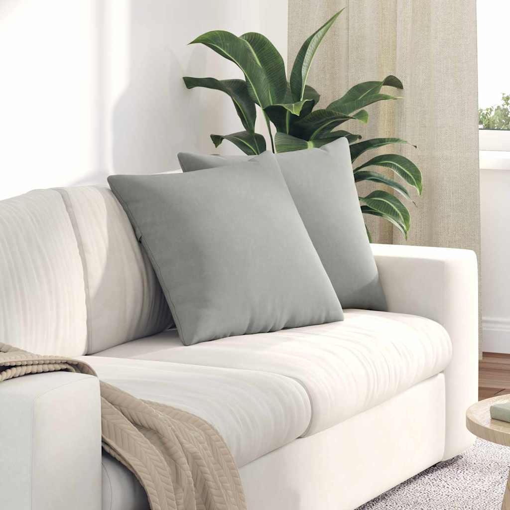 VidaXL coussins de canapé 2 pièces tissu gris clair 50 x 50 cm