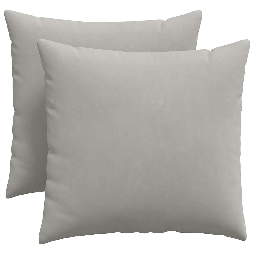 VidaXL coussins de canapé 2 pièces tissu gris clair 50 x 50 cm