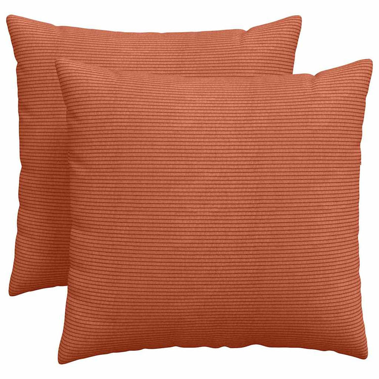 VidaXL coussins de canapé 2 pièces rouge-orange 50 x 50 cm tissu corde