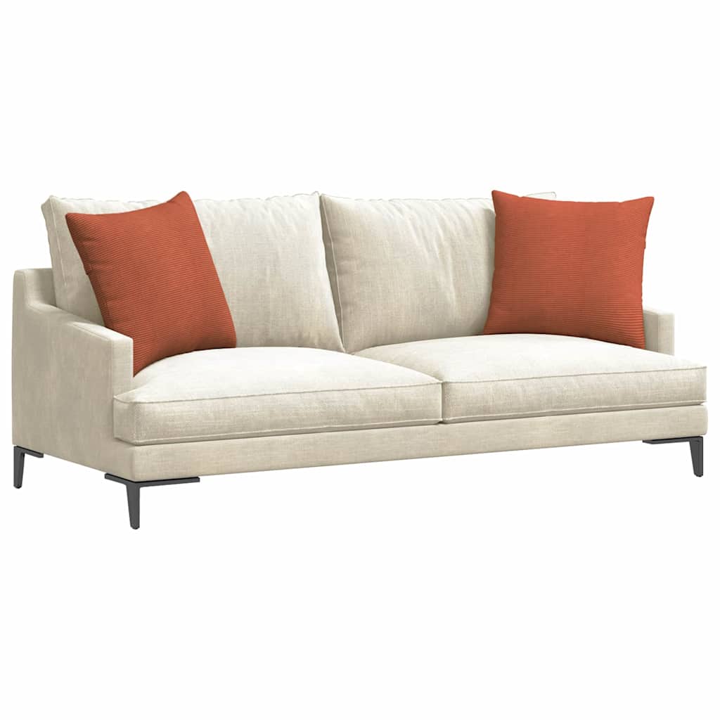 VidaXL coussins de canapé 2 pièces rouge-orange 50 x 50 cm tissu corde