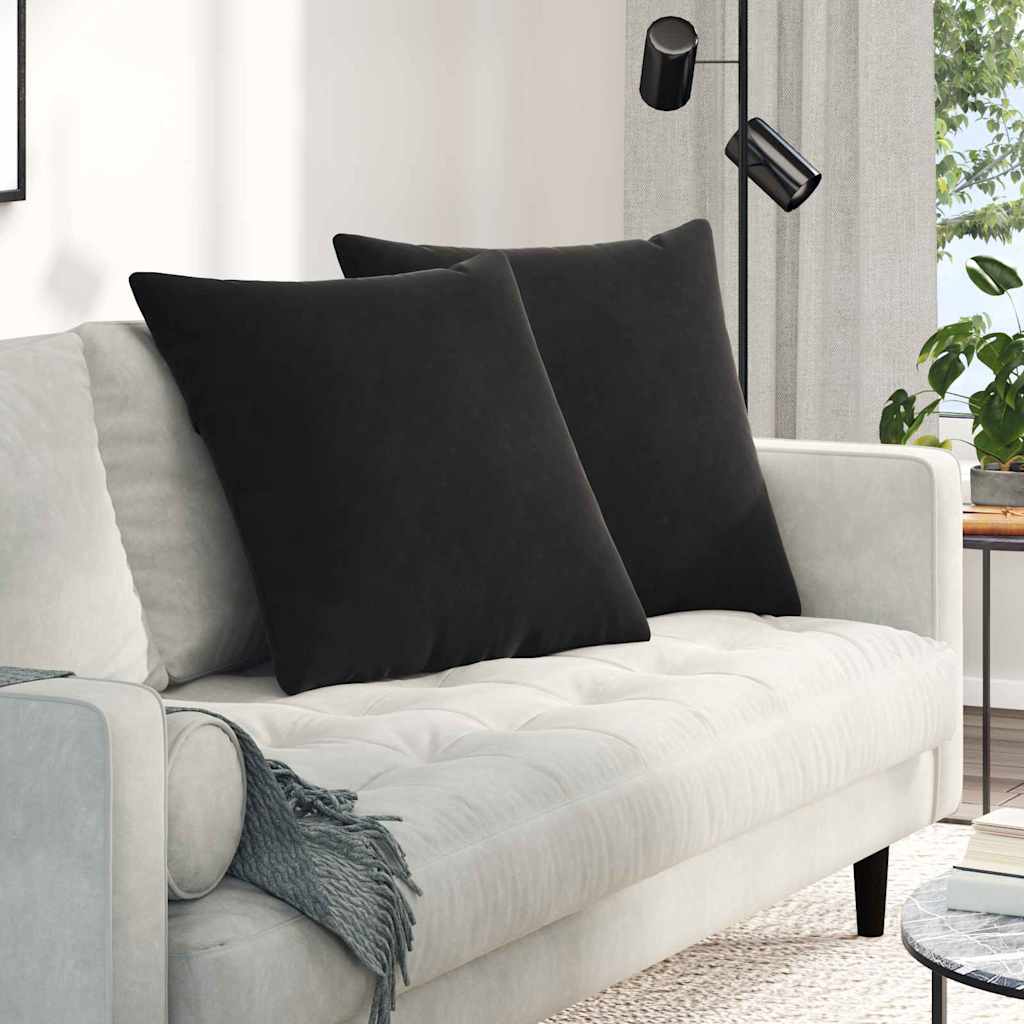 VidaXL coussins de canapé 2 pièces noir 60 x 60 cm tissu corde