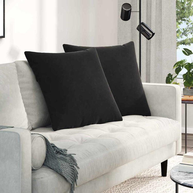 VidaXL coussins de canapé 2 pièces noir 60 x 60 cm tissu corde