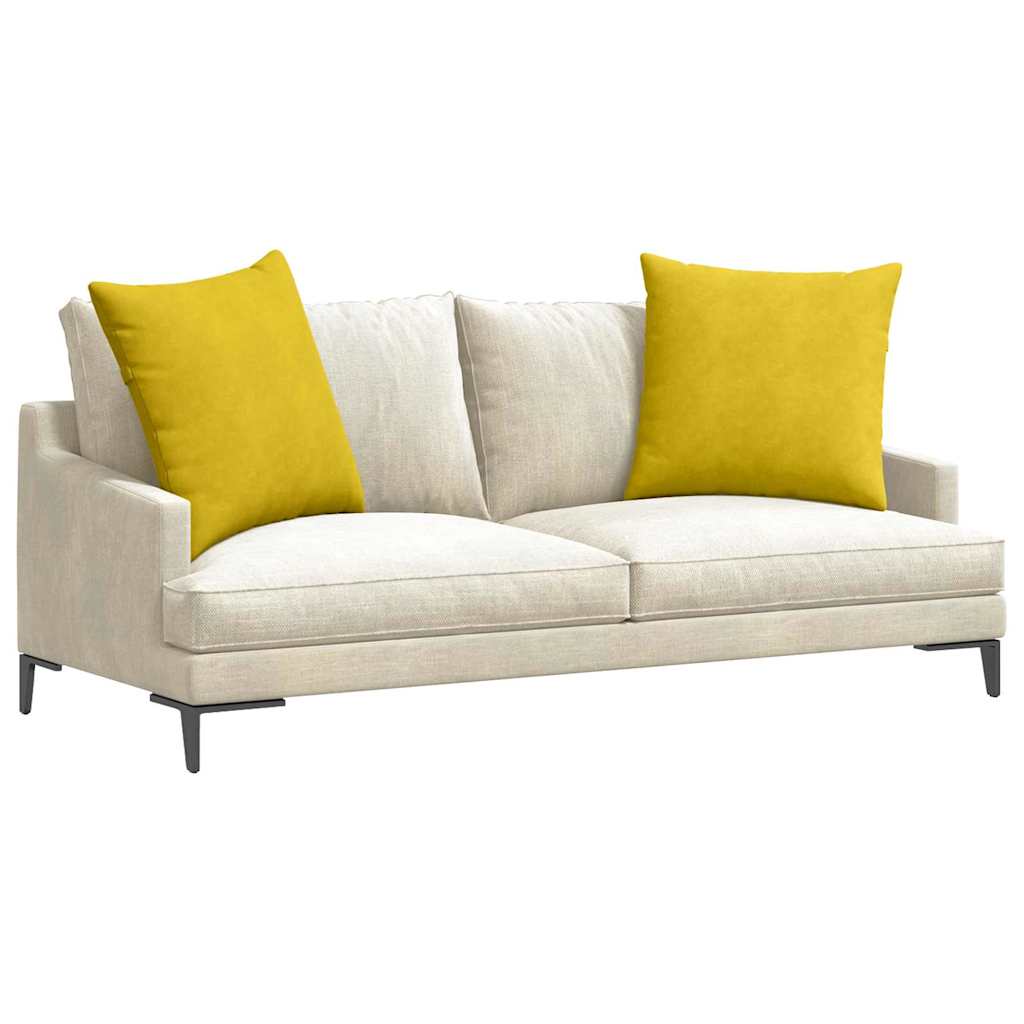 VidaXL coussins de canapé 2 pièces jaune 60 x 60 cm tissu corde