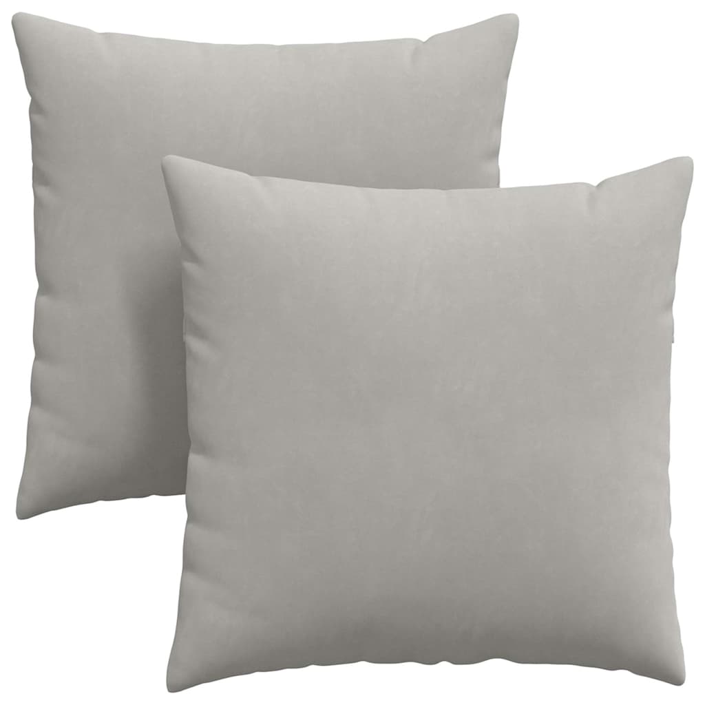VidaXL coussins de canapé 2 pièces tissu gris clair 60 x 60 cm