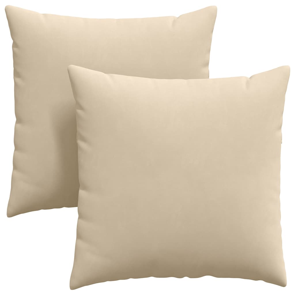 VidaXL coussins de canapé 2 pièces crème 60 x 60 cm tissu