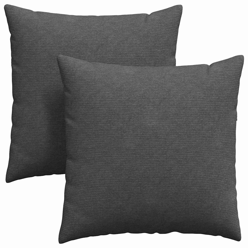 VidaXL coussins de canapé 2 pièces tissu corde gris foncé 60 x 60 cm