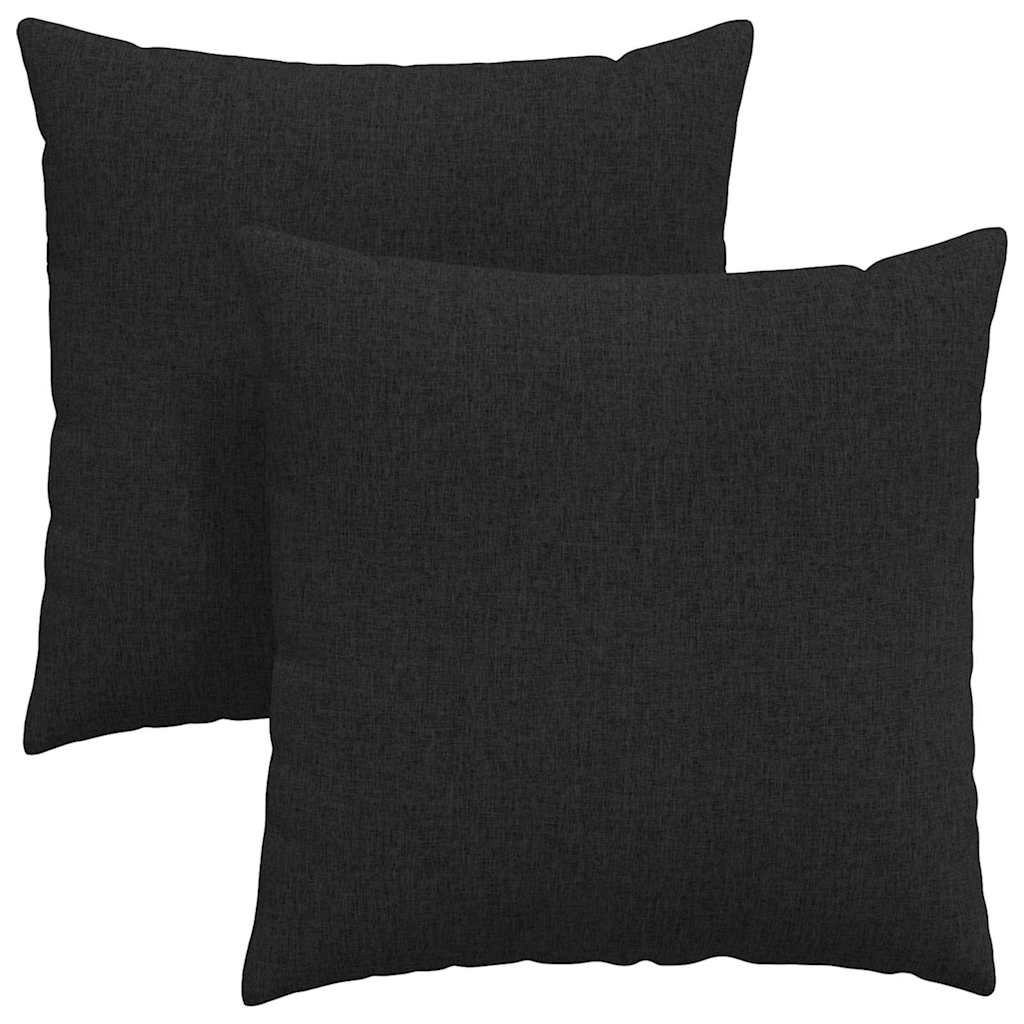 VidaXL coussins de canapé 2 pcs noir 80 x 80 cm tissu