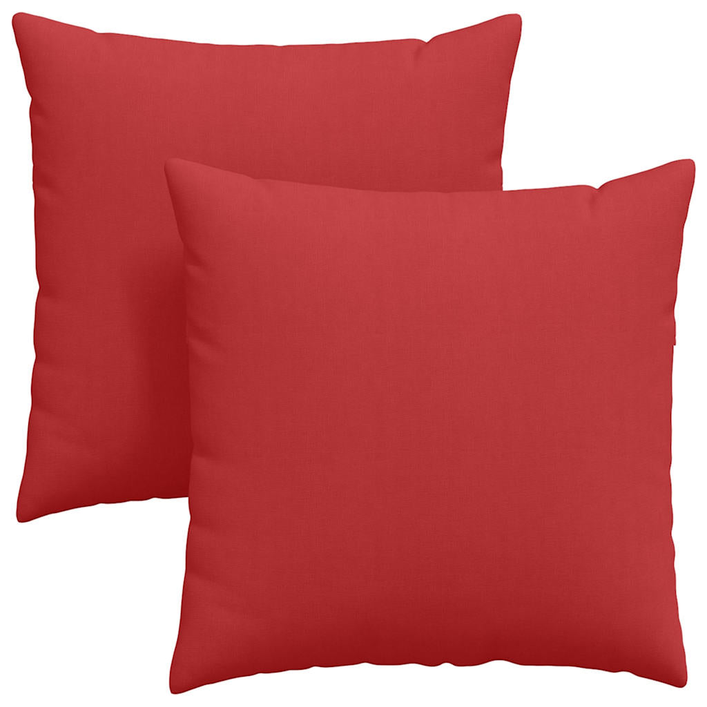 VidaXL coussins de canapé 2 pcs rouge 80 x 80 cm tissu