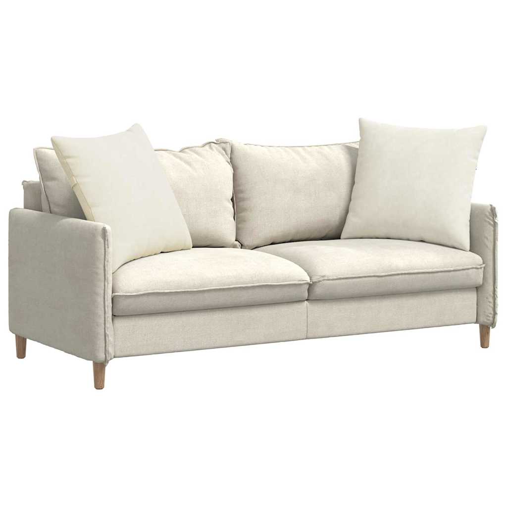 VidaXL coussins de canapé 2 pièces crème 80 x 80 cm tissu corde