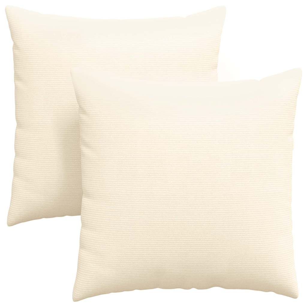 VidaXL coussins de canapé 2 pièces crème 80 x 80 cm tissu corde