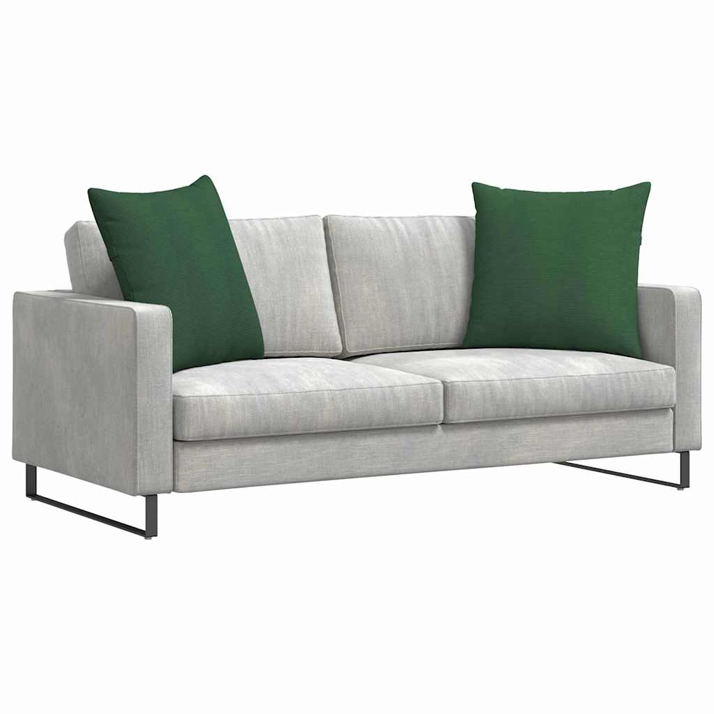VidaXL coussins de canapé 2 pièces tissu corde vert foncé 80 x 80 cm