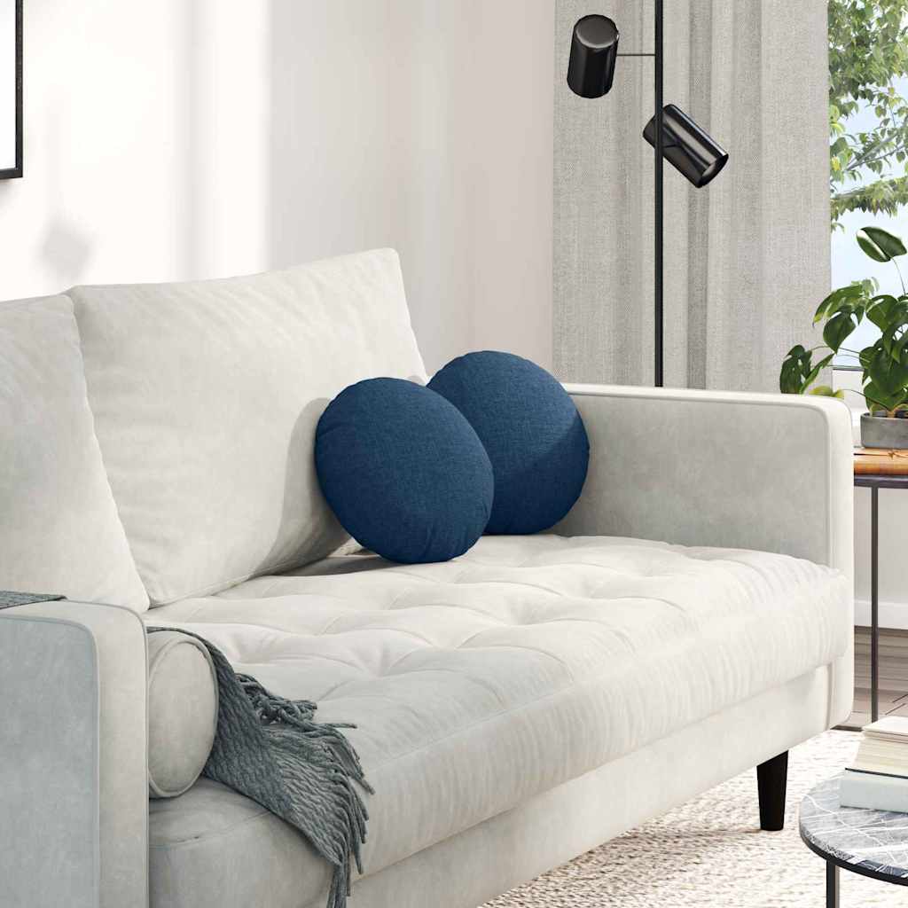 Vidaxx coussins d'assise 2 pcs bleu ø30 x 13 cm tissu