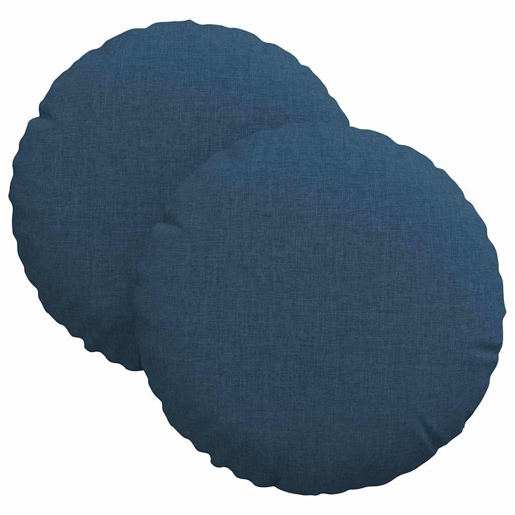 Vidaxx coussins d'assise 2 pcs bleu ø30 x 13 cm tissu