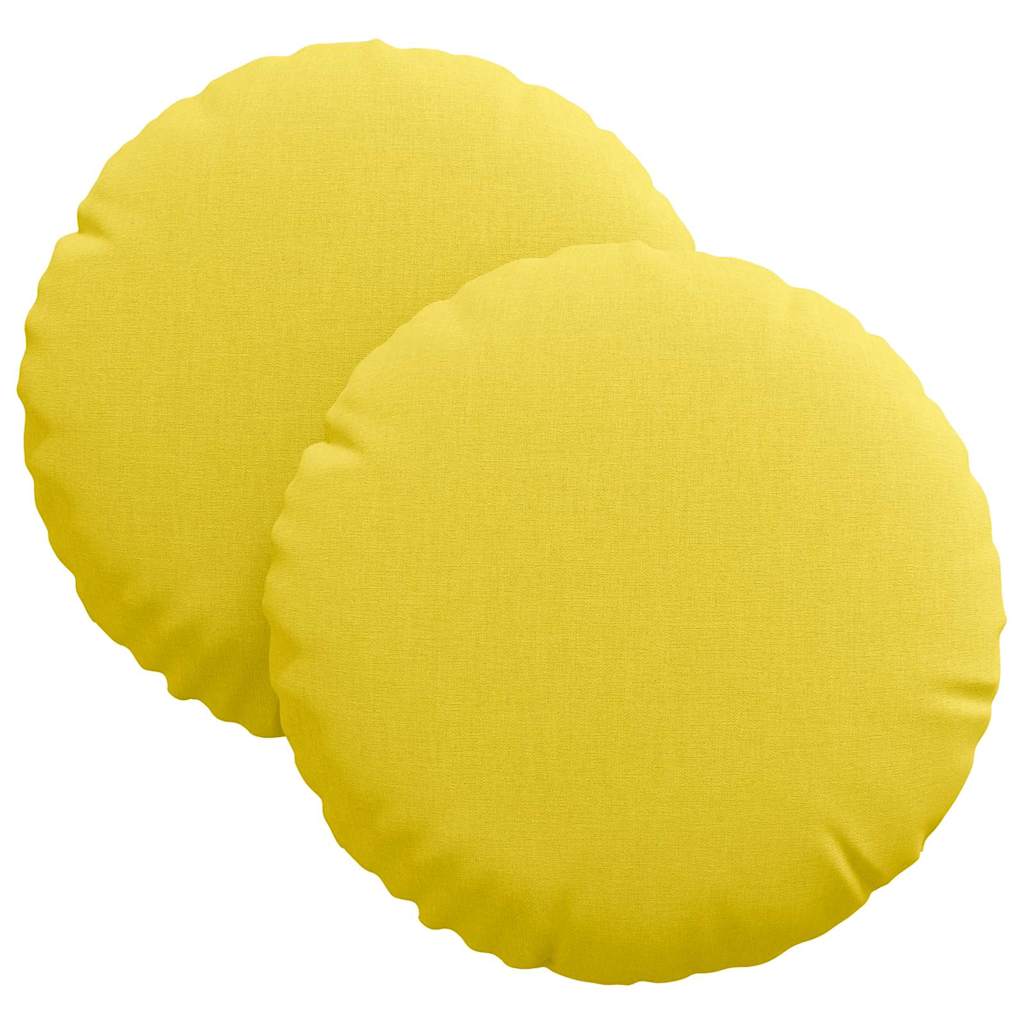 VidaXL coussins de siège 2 pcs tissu jaune clair ø30 x 13 cm