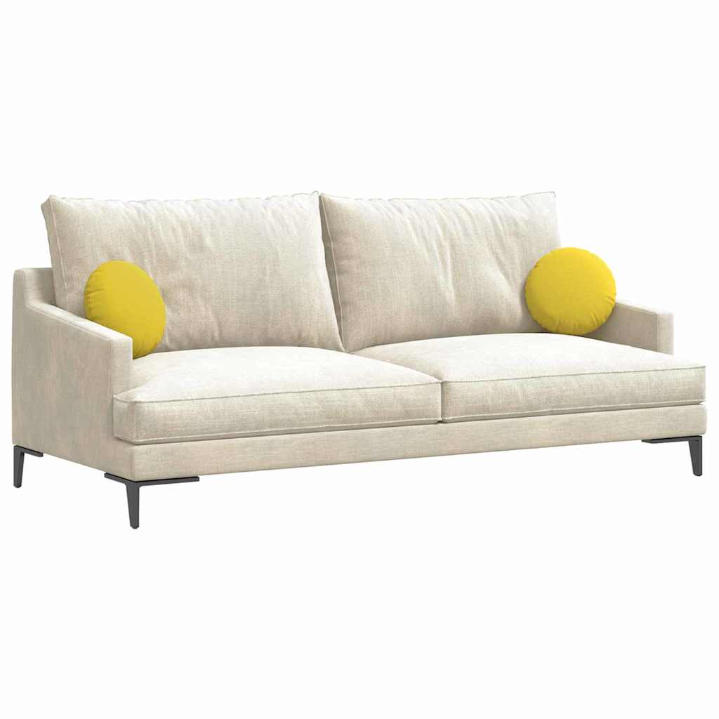 VidaXL coussins de siège 2 pcs tissu jaune clair ø30 x 13 cm