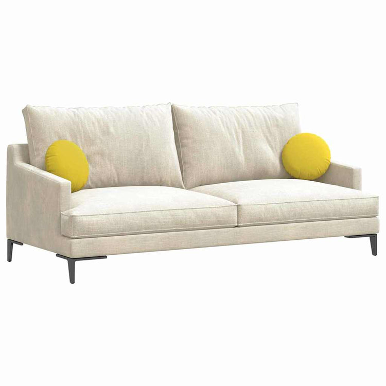 VidaXL coussins de siège 2 pcs tissu jaune clair ø30 x 13 cm