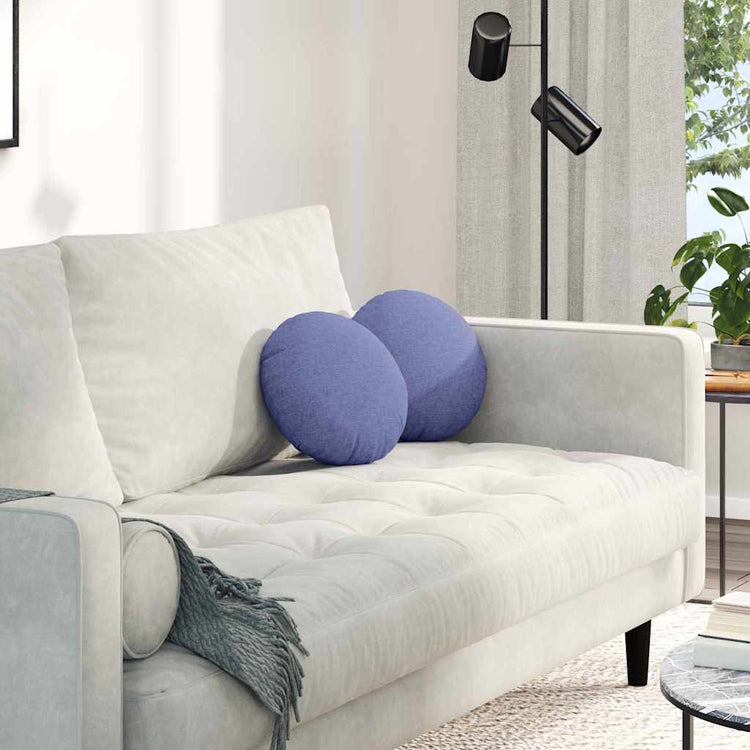 Vidaxx coussins de siège 2 pcs bleu jeans ø30 x 13 cm tissu