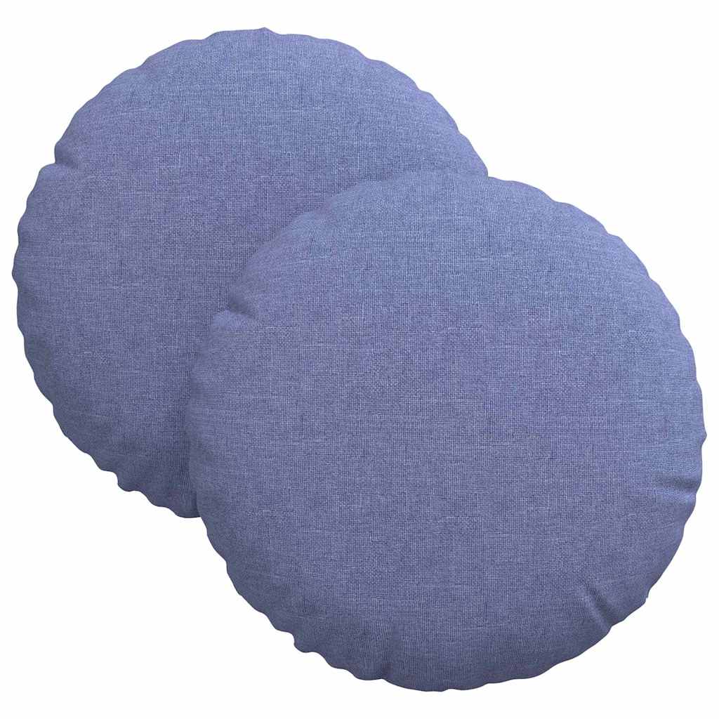 Vidaxx coussins de siège 2 pcs bleu jeans ø30 x 13 cm tissu