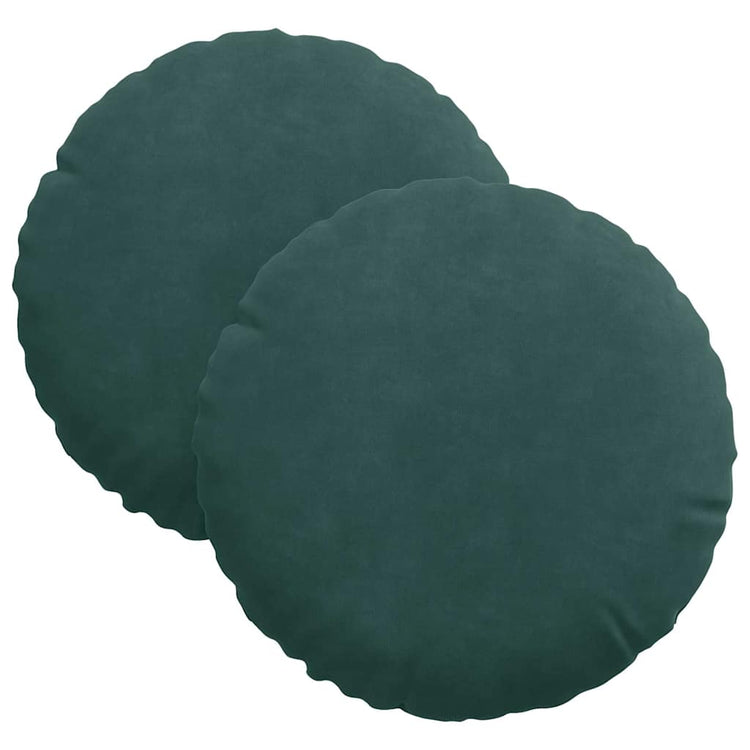 Vidaxx coussins d'assise 2 pièces vert foncé ø 40 x 13 cm velours