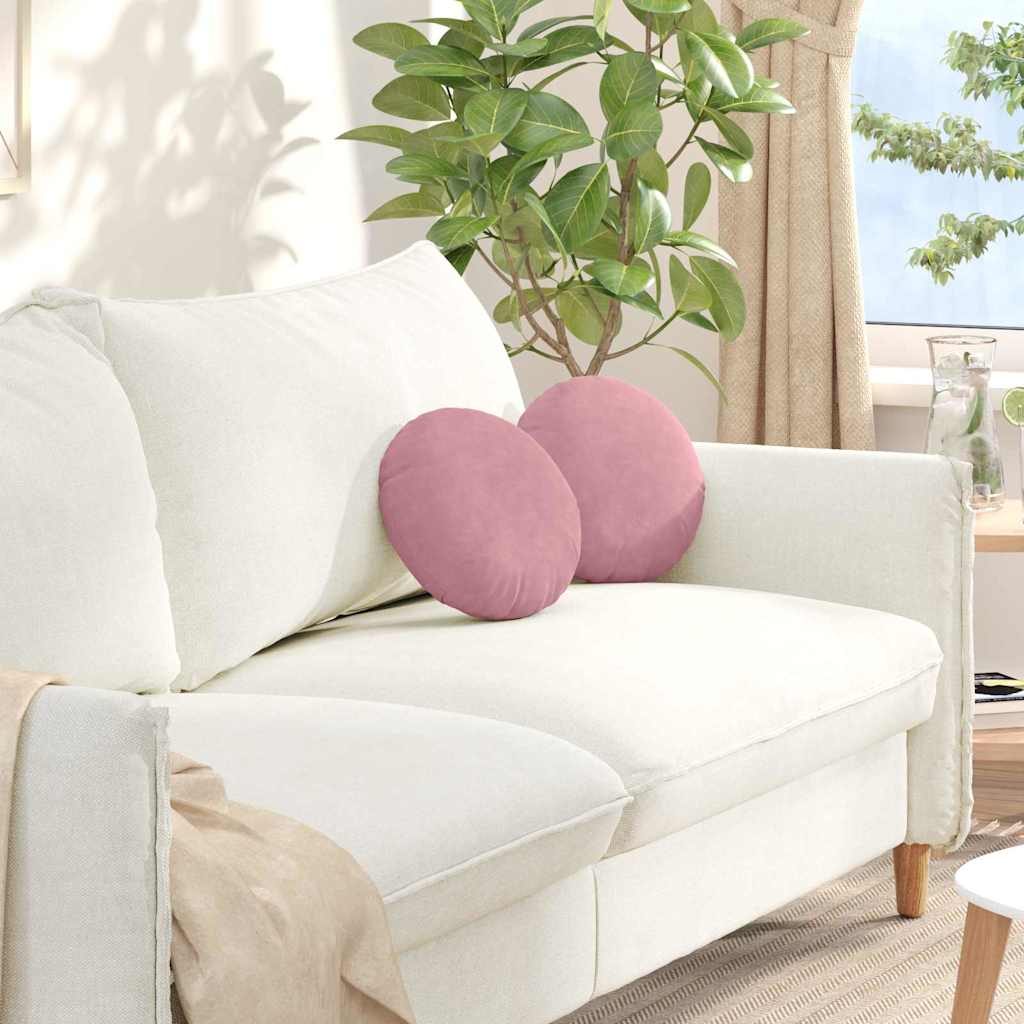 Vidaxx coussins d'assise 2 pièces rose ø 40 x 13 cm velours