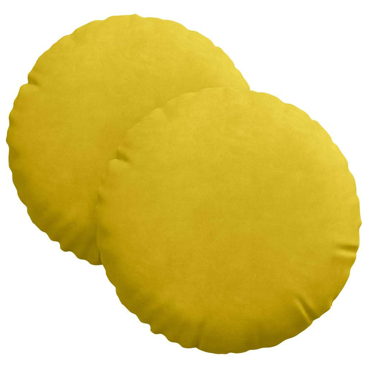 Vidaxx coussins d'assise 2 pièces jaune ø 40 x 13 cm velours