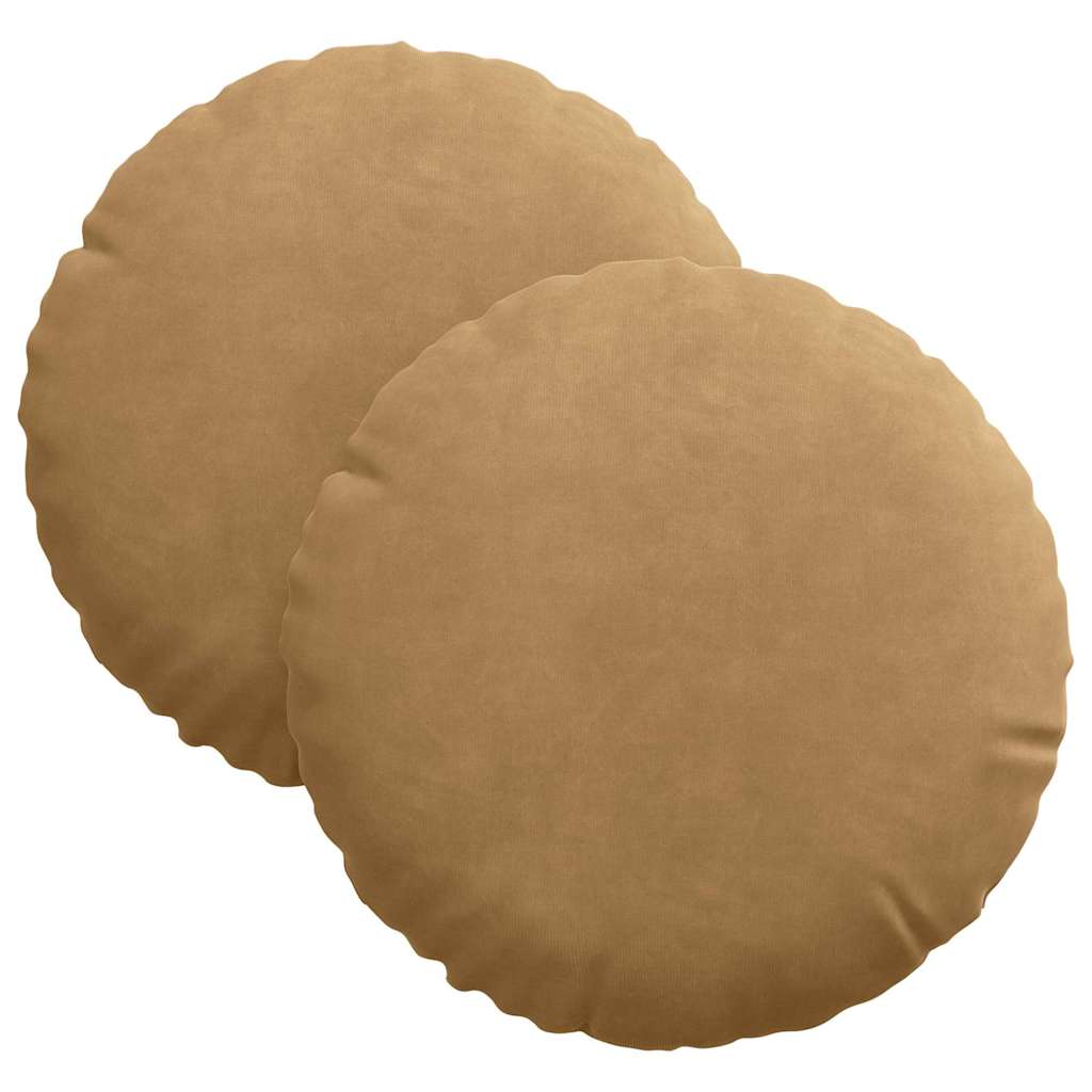 Vidaxx coussins d'assise 2 pièces marron ø 40 x 13 cm velours