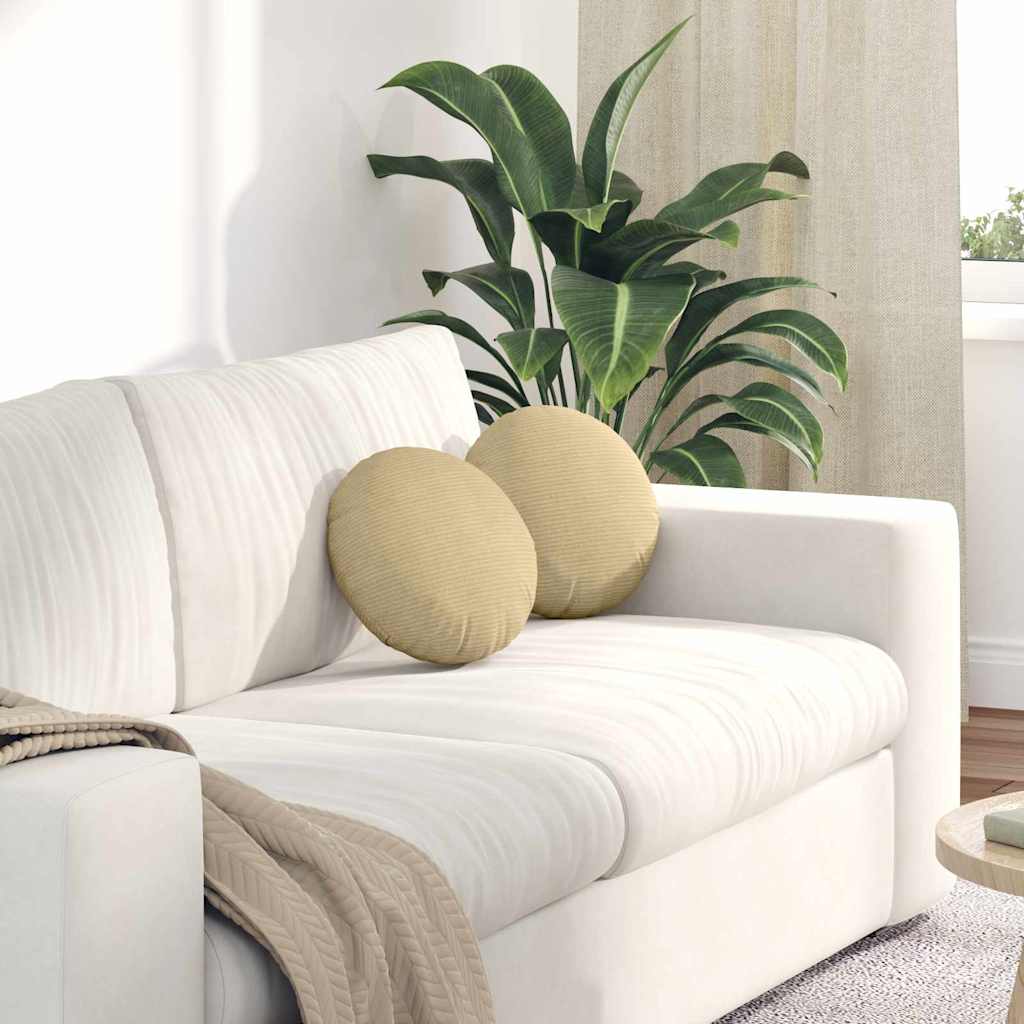 Vidaxx coussins d'assise 2 pcs gris vert ø 30 cm tissu coton