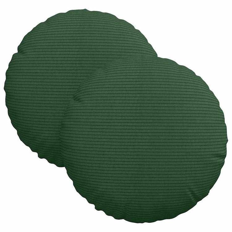 VidaXL coussins d'assise 2 pcs tissu coton vert foncé ø 30 cm