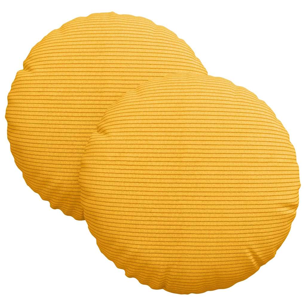 VidaXL coussins d'assise 2 pcs jaune clair ø 30 cm tissu en coton