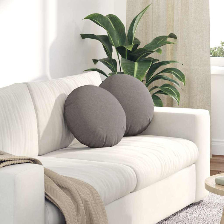 VidaXL coussins d'assise 2 pcs taupe ø40 x 13 cm tissu