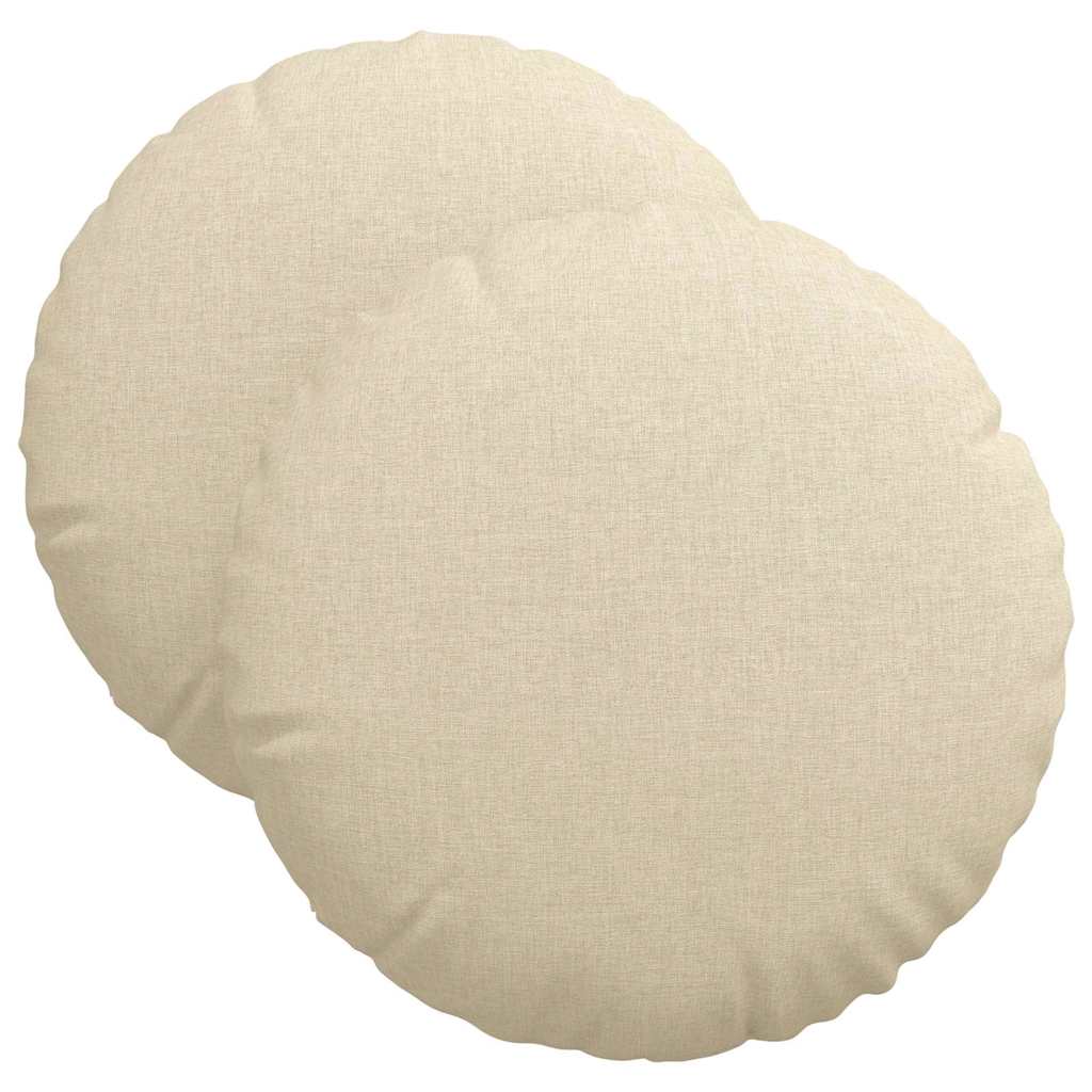 Vidaxx coussins d'assise 2 pcs crème ø40 x 13 cm tissu
