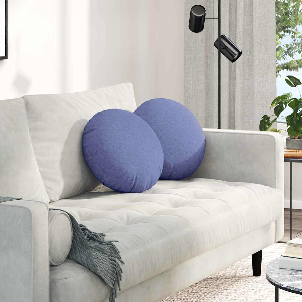 Vidaxx coussins d'assise 2 pcs bleu jeans ø40 x 13 cm tissu