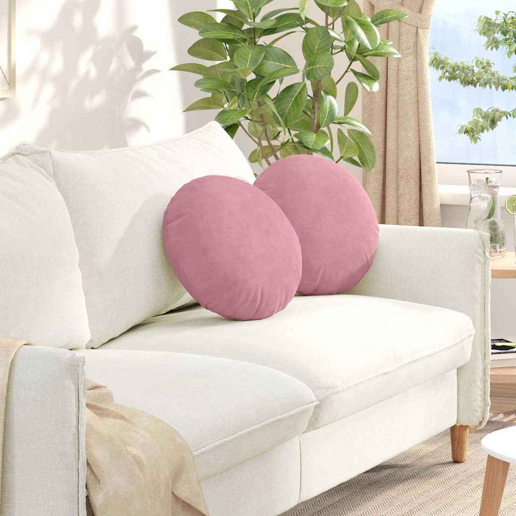Vidaxx coussins d'assise 2 pièces rose ø 40 x 13 cm velours