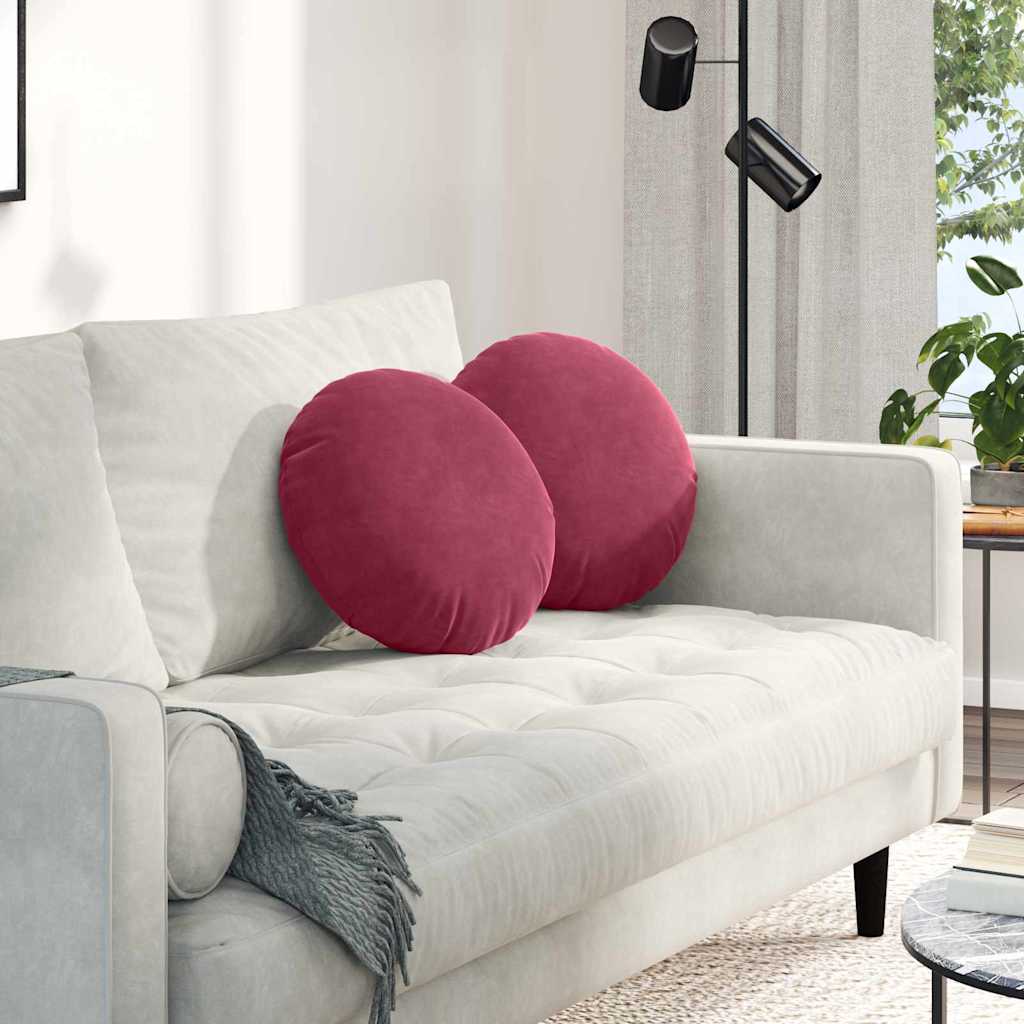 Vidaxx coussins d'assise 2 pièces rouge vin ø 40 x 13 cm velours