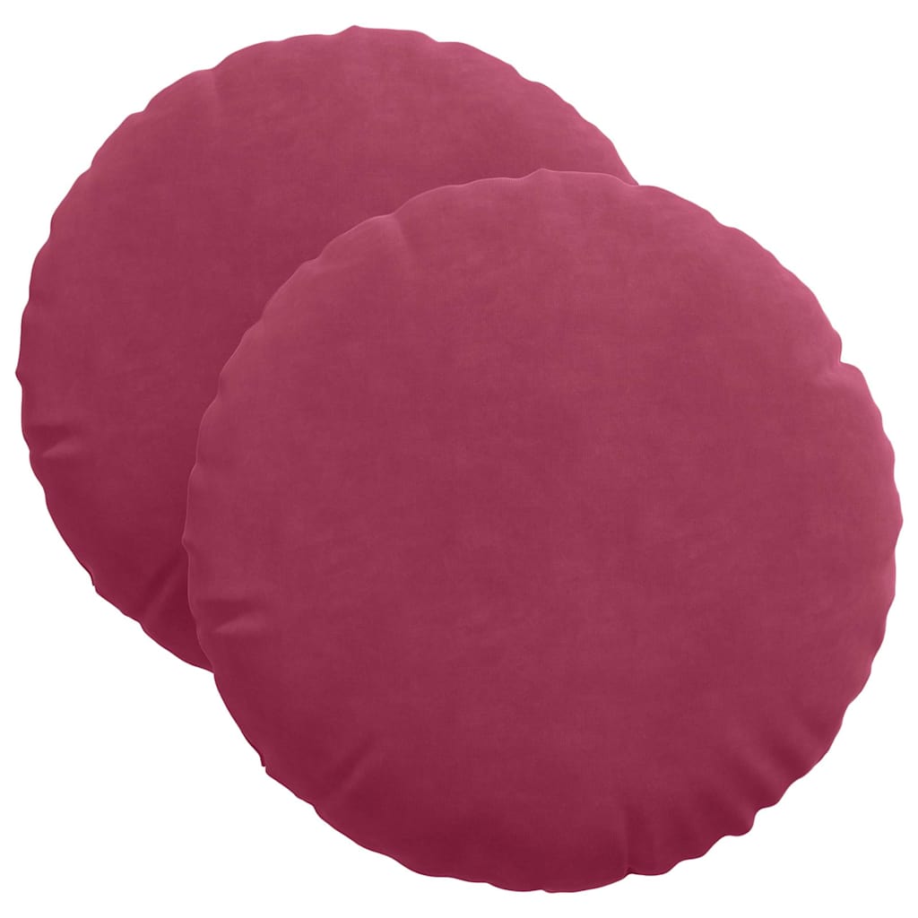 Vidaxx coussins d'assise 2 pièces rouge vin ø 40 x 13 cm velours