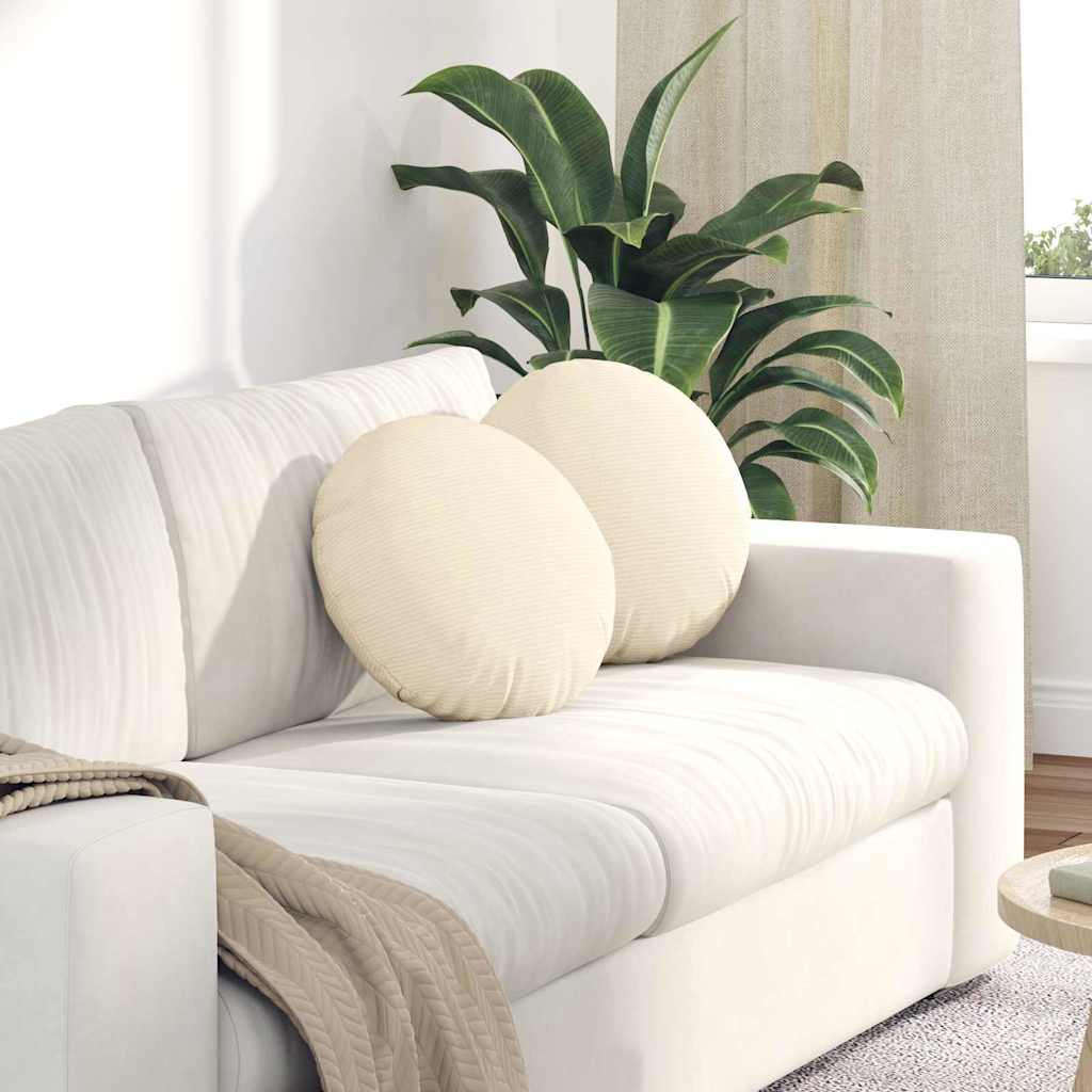 Vidaxx coussins d'assise 2 pcs crème ø 40 cm tissu coton
