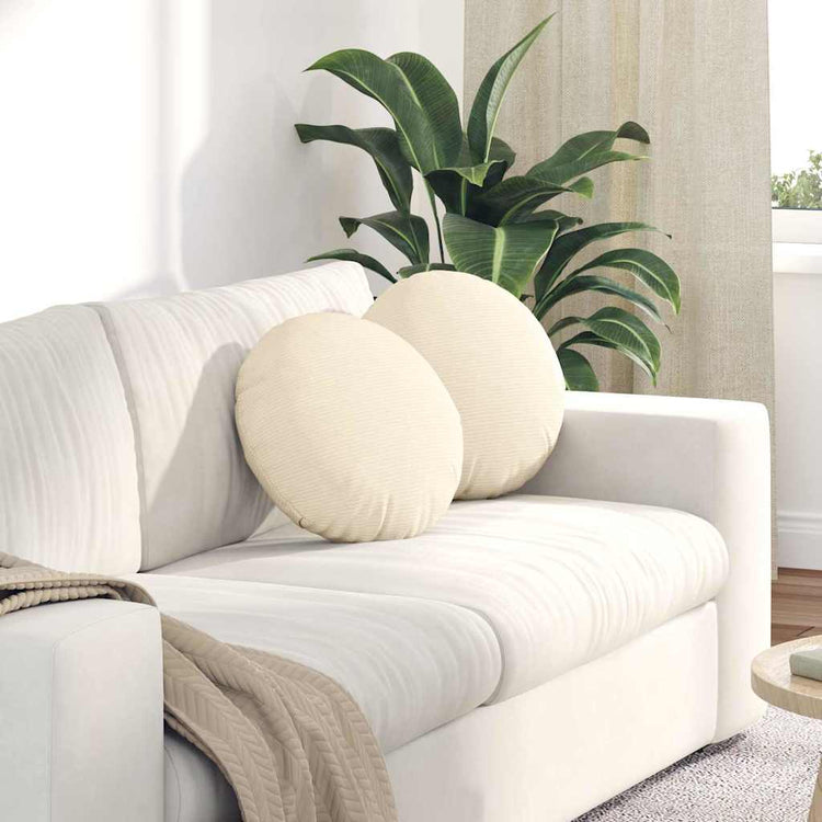 Vidaxx coussins d'assise 2 pcs crème ø 40 cm tissu coton