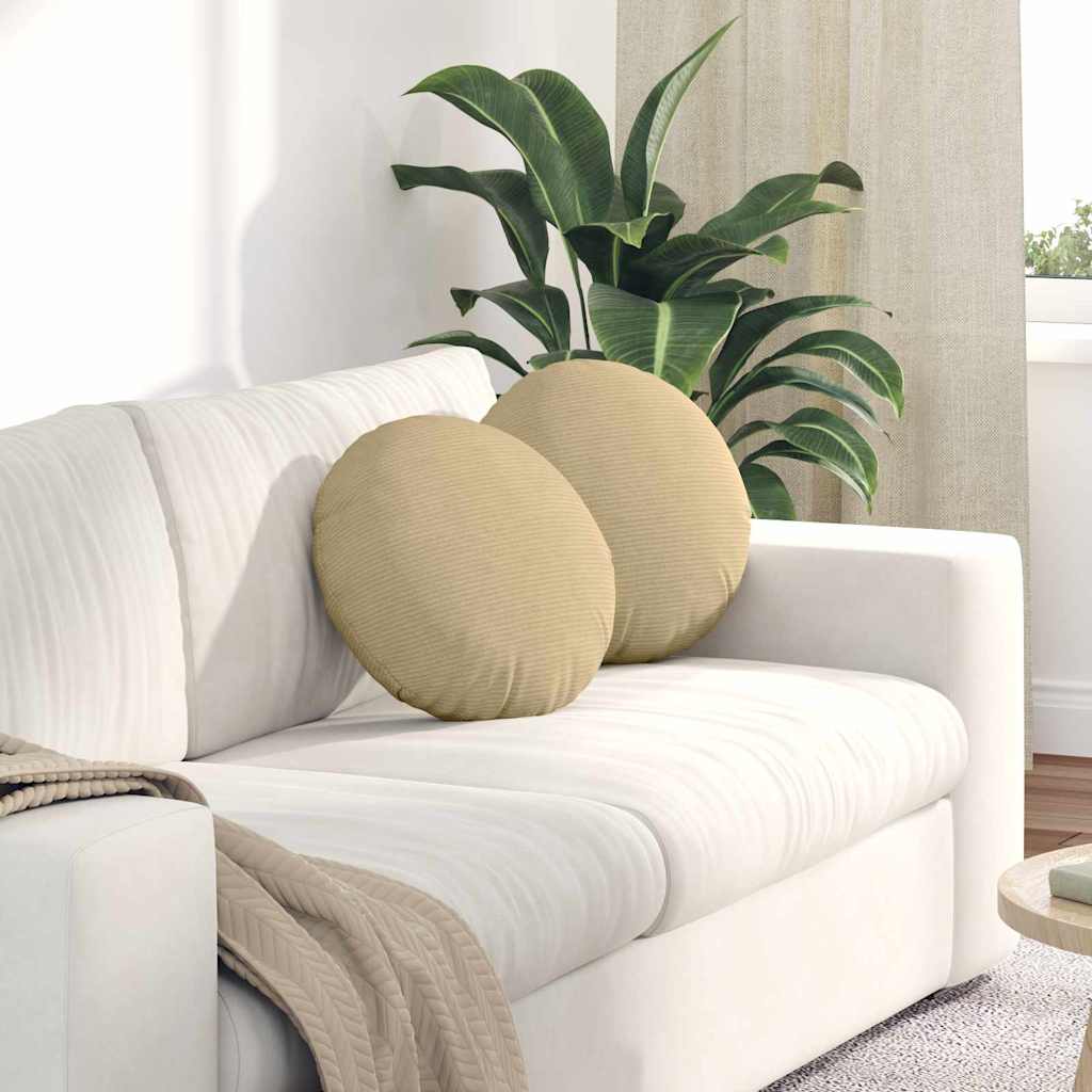 Vidaxx coussins d'assise 2 pcs gris vert ø 40 cm tissu coton