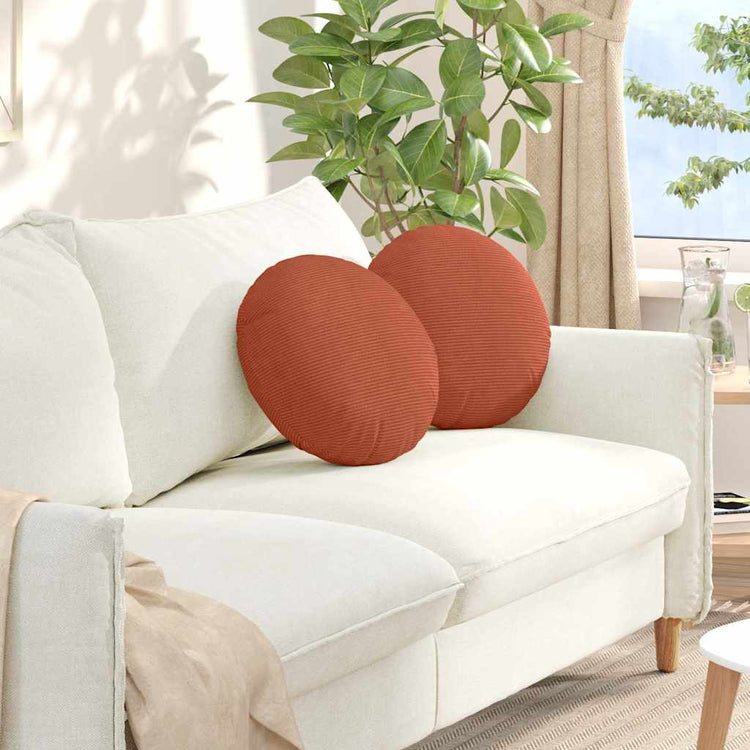VidaXL coussins d'assise 2 pcs rouge-orange ø 40 cm tissu en coton