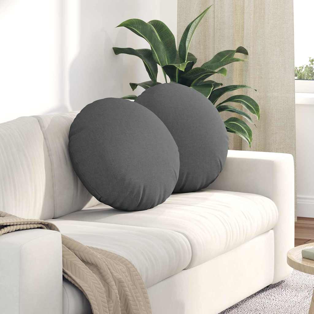 Vidaxx coussins d'assise 2 pcs tissu gris foncé ø50 x 19 cm