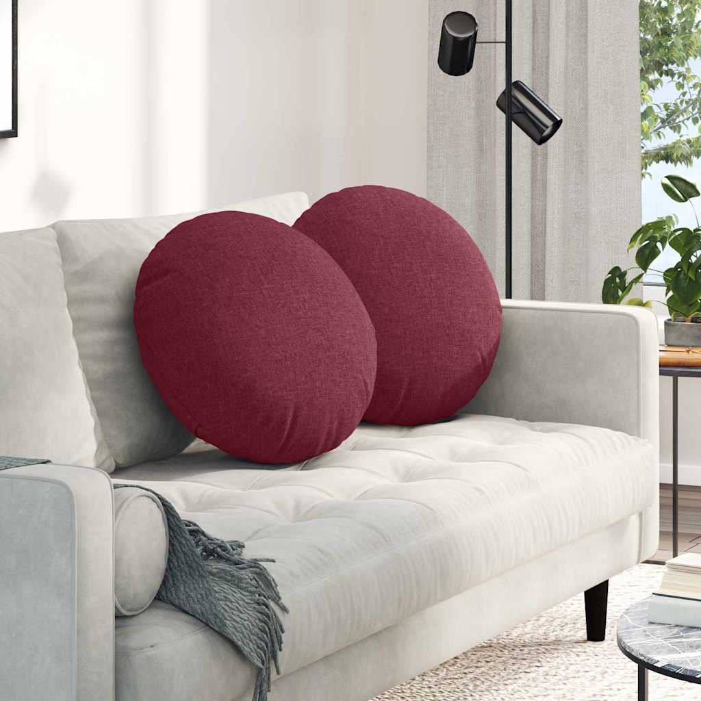 Vidaxx coussins d'assise 2 pcs rouge vin ø50 x 19 cm tissu