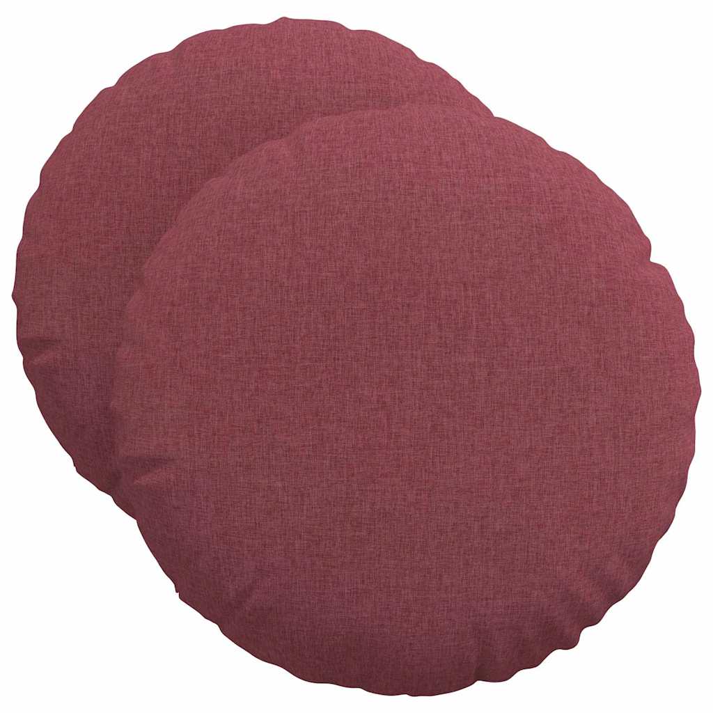 Vidaxx coussins d'assise 2 pcs rouge vin ø50 x 19 cm tissu