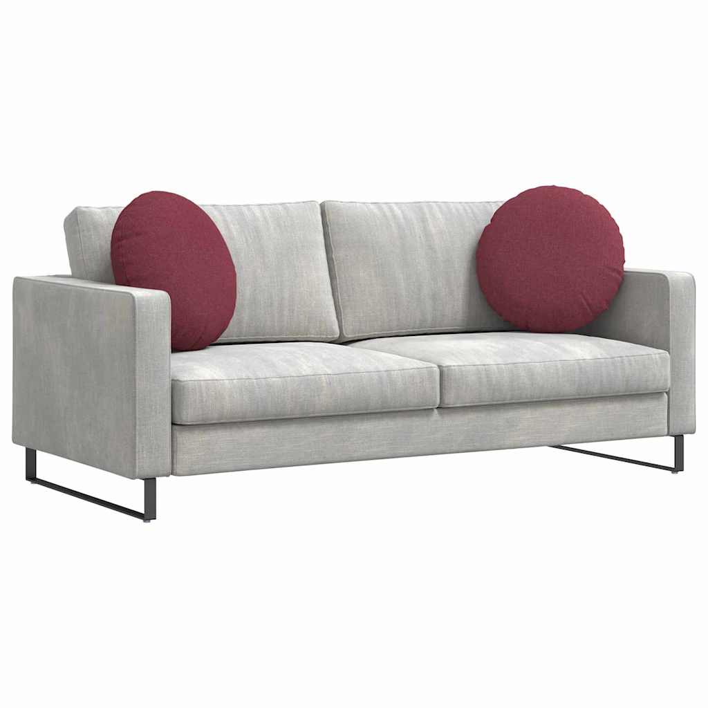 Vidaxx coussins d'assise 2 pcs rouge vin ø50 x 19 cm tissu