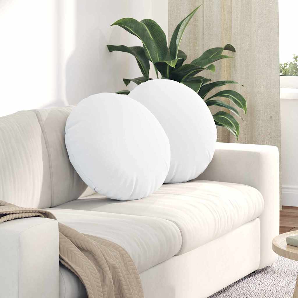 Vidaxx coussins d'assise 2 pcs blanc ø50 x 19 cm tissu