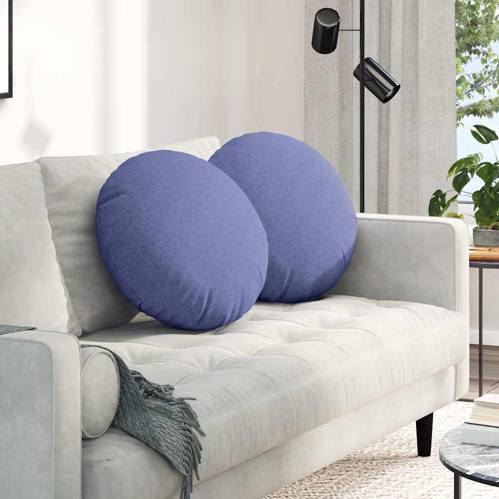 Vidaxx coussins d'assise 2 pcs bleu jeans ø50 x 19 cm tissu