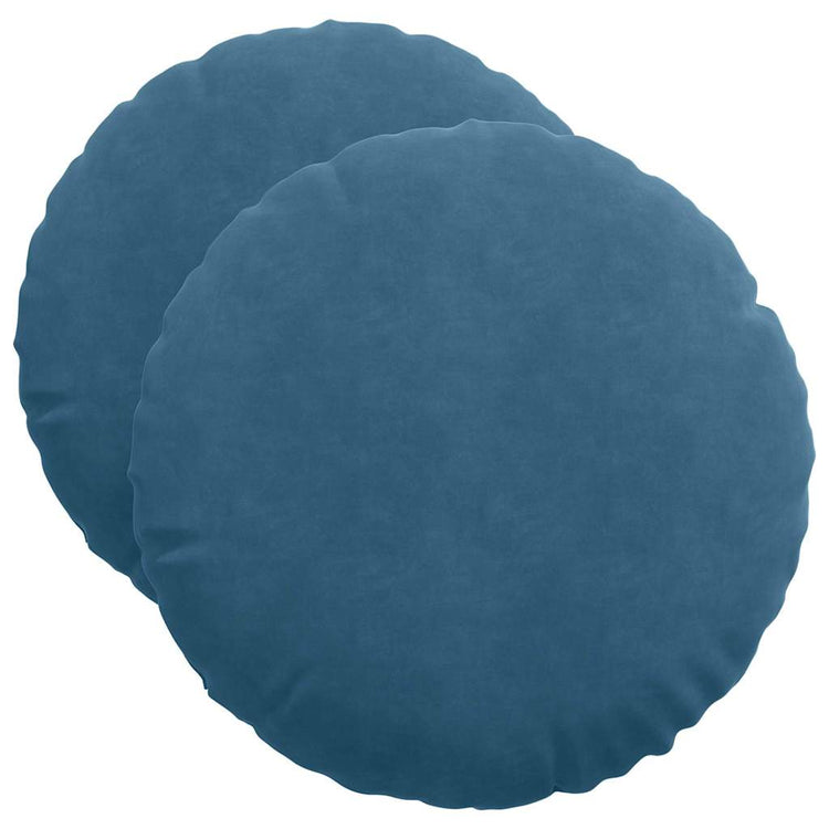 Vidaxx coussins d'assise 2 pièces bleu ø 40 x 13 cm velours