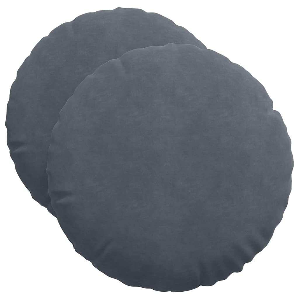 Vidaxx coussins d'assise 2 pièces gris foncé ø 40 x 13 cm velours